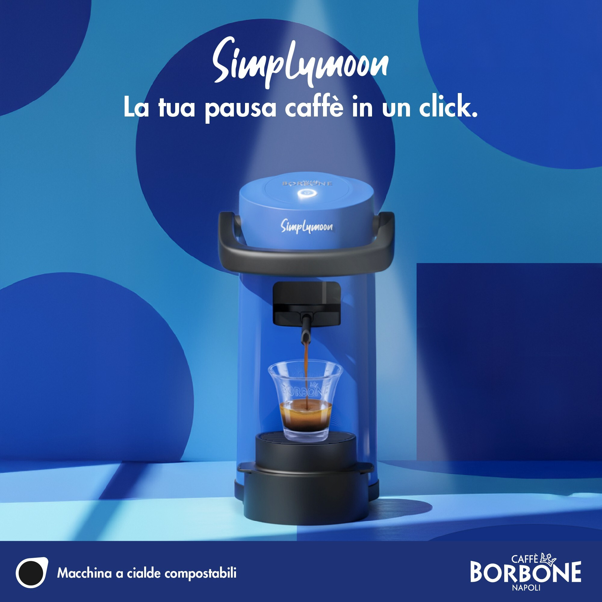 Caffe Borbone Simplymoon Blu Macchina Caffe a Cialde ESE 650W 15Bar - immagine 5