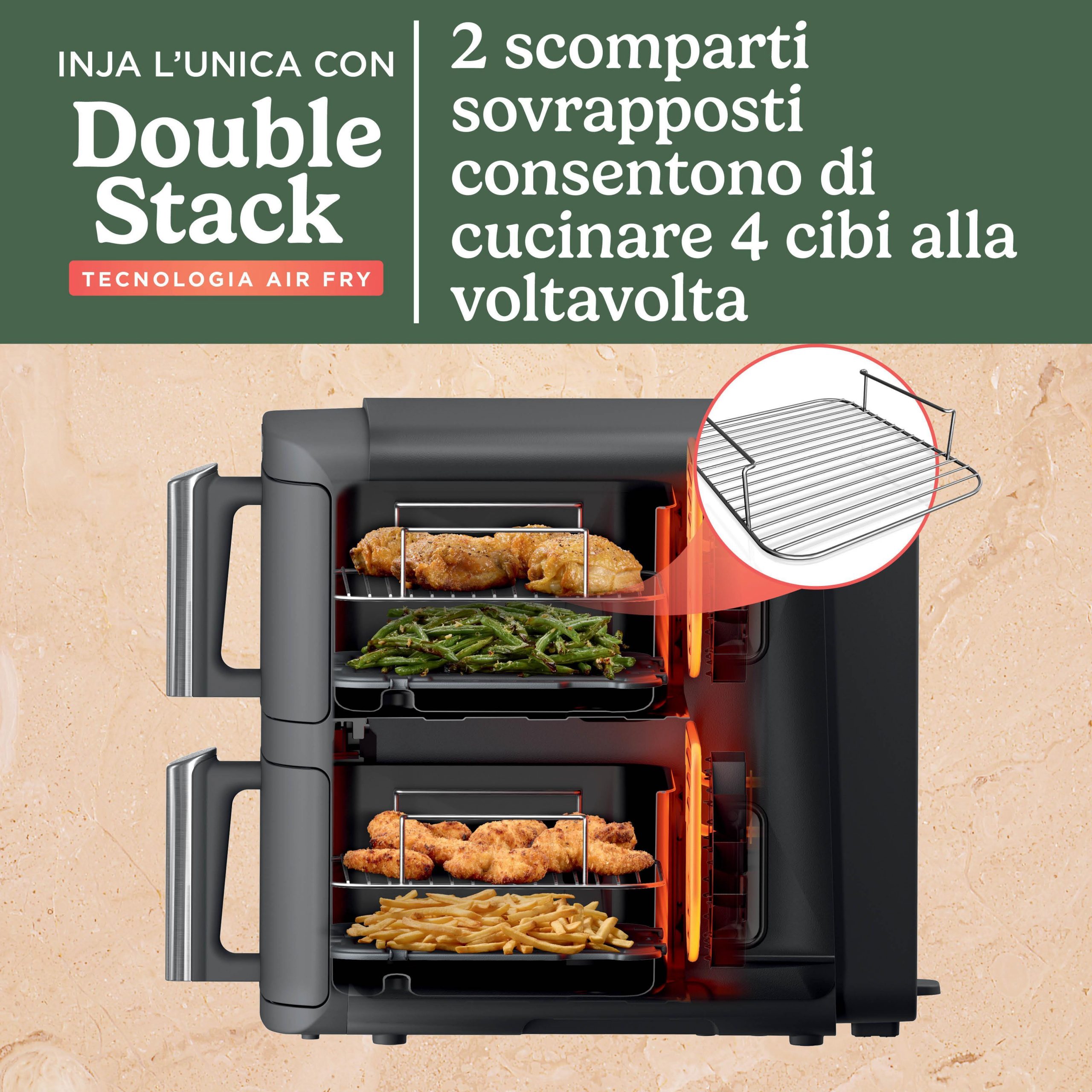 Ninja Double Stack XL Grigio Friggitrice ad Aria 9.5LT - immagine 4