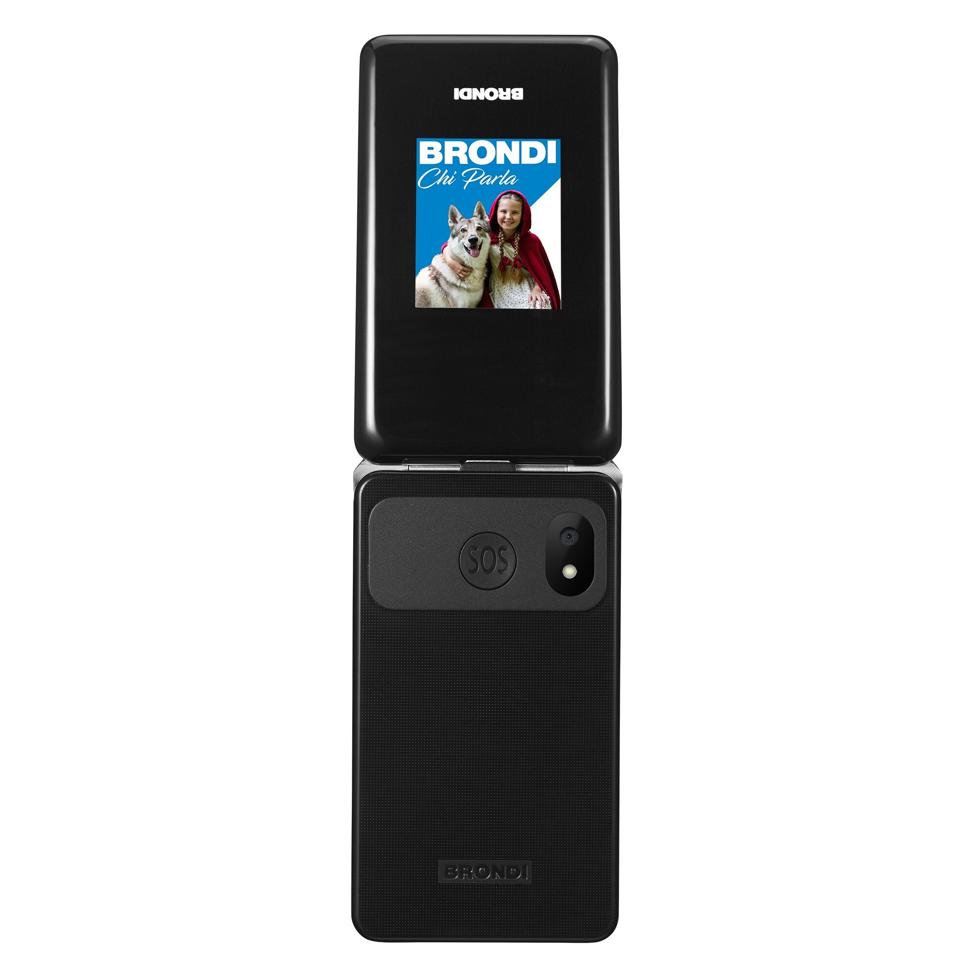 Brondi Amico Super TV Gunmetal Grey Cellulare Senior Flip Dual Sim con Tasto SOS - immagine 2