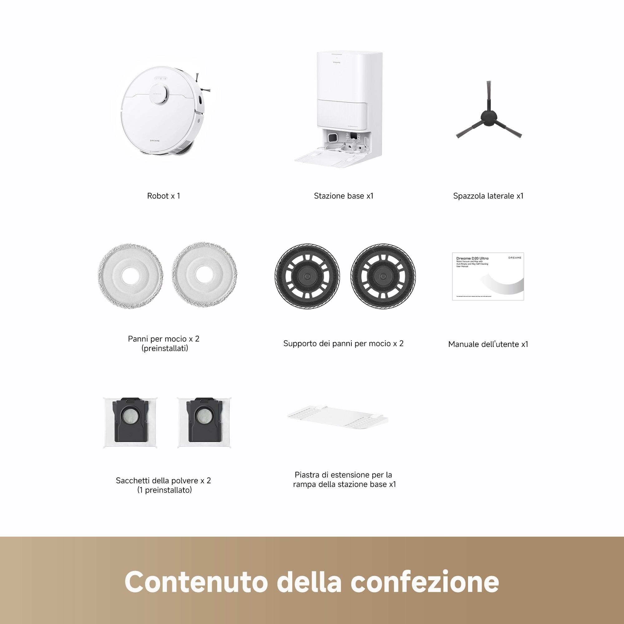 Dreame D20 Ultra Bianco Robot Lava e Aspira Wi-Fi con Base per Svuotamento - immagine 2