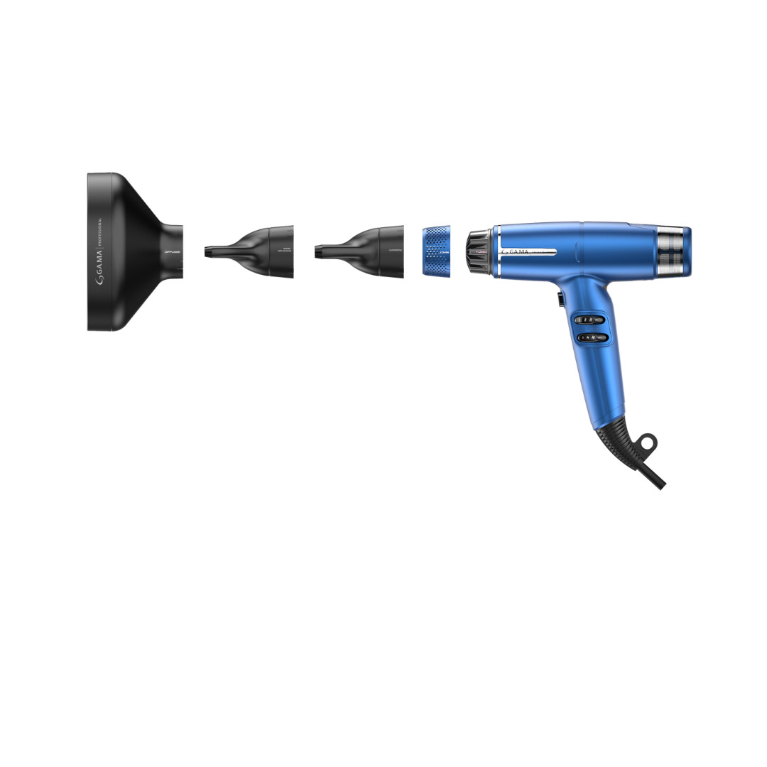 Gama IQ Lite Blu Asciugacapelli 1600W con 2 Bocchette e Diffusore - immagine 4