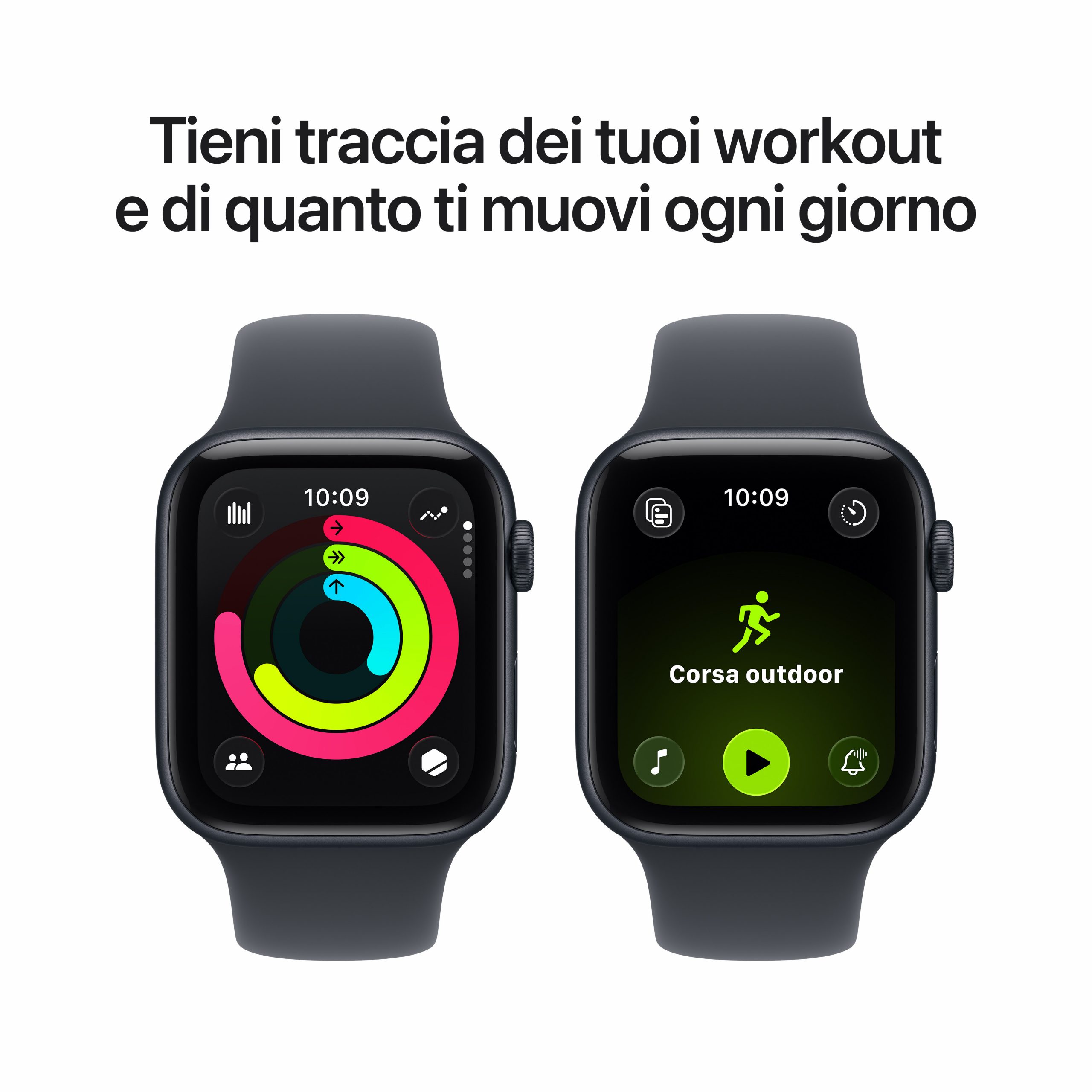 Apple MEHQ4QLA Apple Watch SE 3 Mezzanotte Smartwatch 44MM GPS Sportband M-L - immagine 6