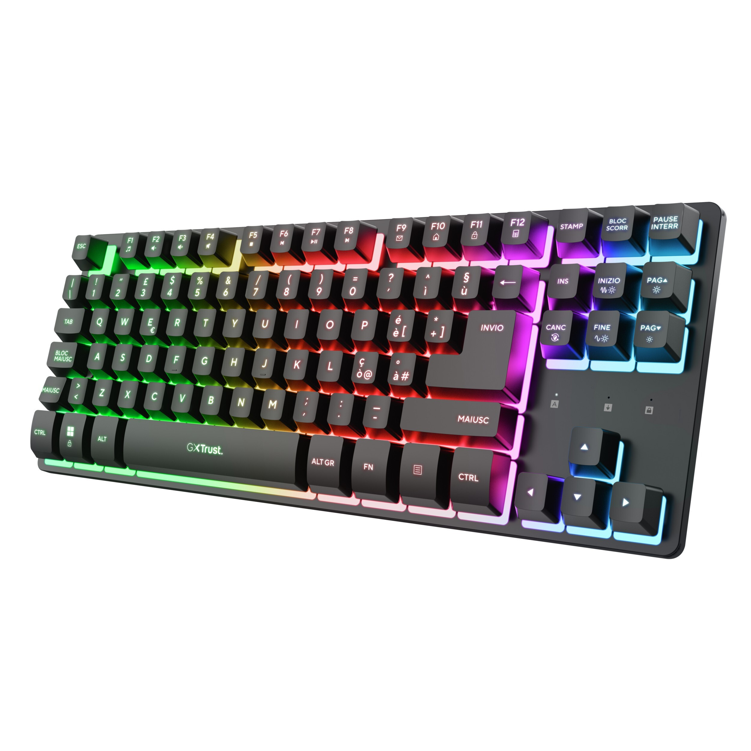 Trust GXT832 Thado Nero Kit Tastiera e Mouse Wireless con lluminazione RGB - immagine 2