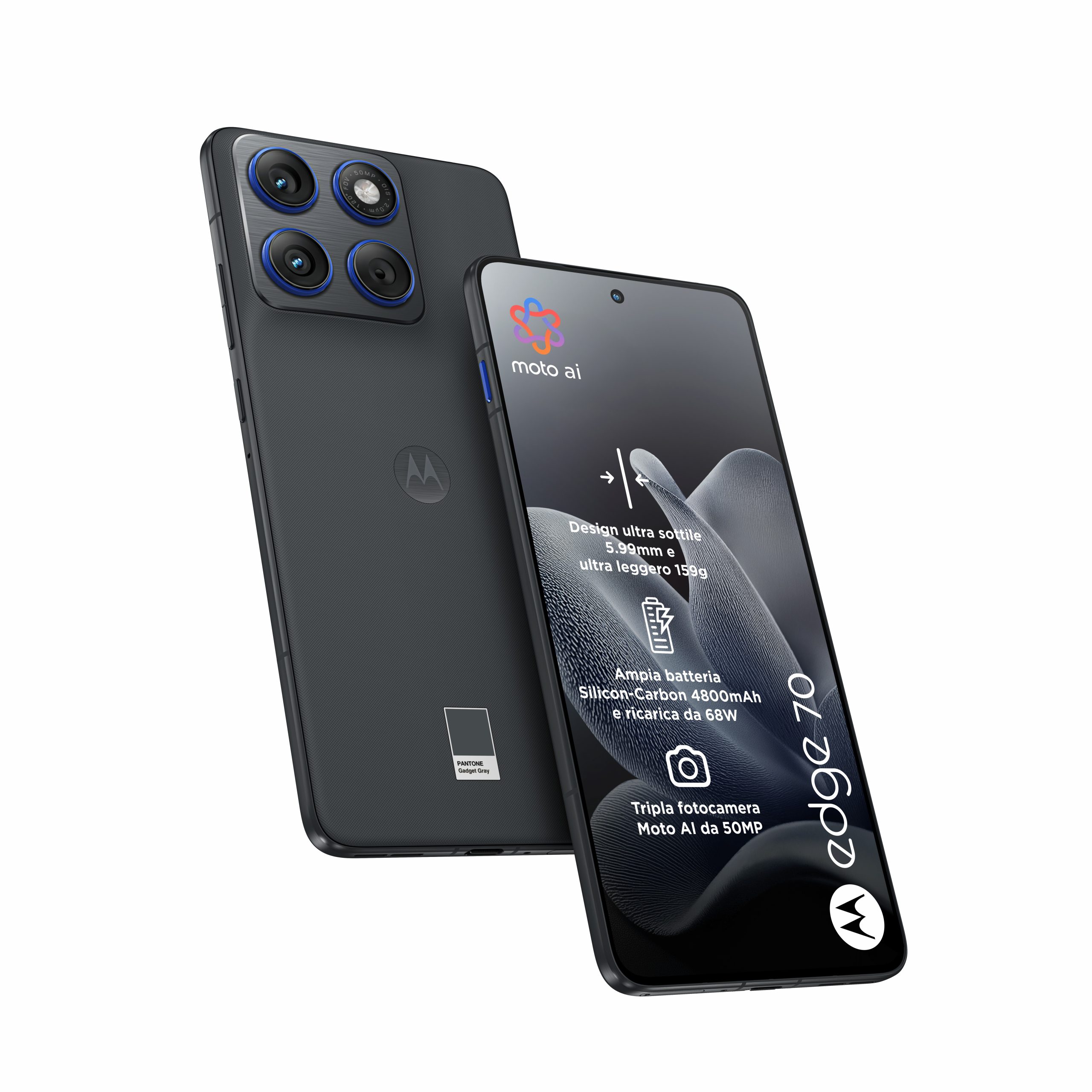 Motorola Edge 70 Gadget Grey Smartphone 6.67 Pollici Super HD 12GB 512GB - immagine 3