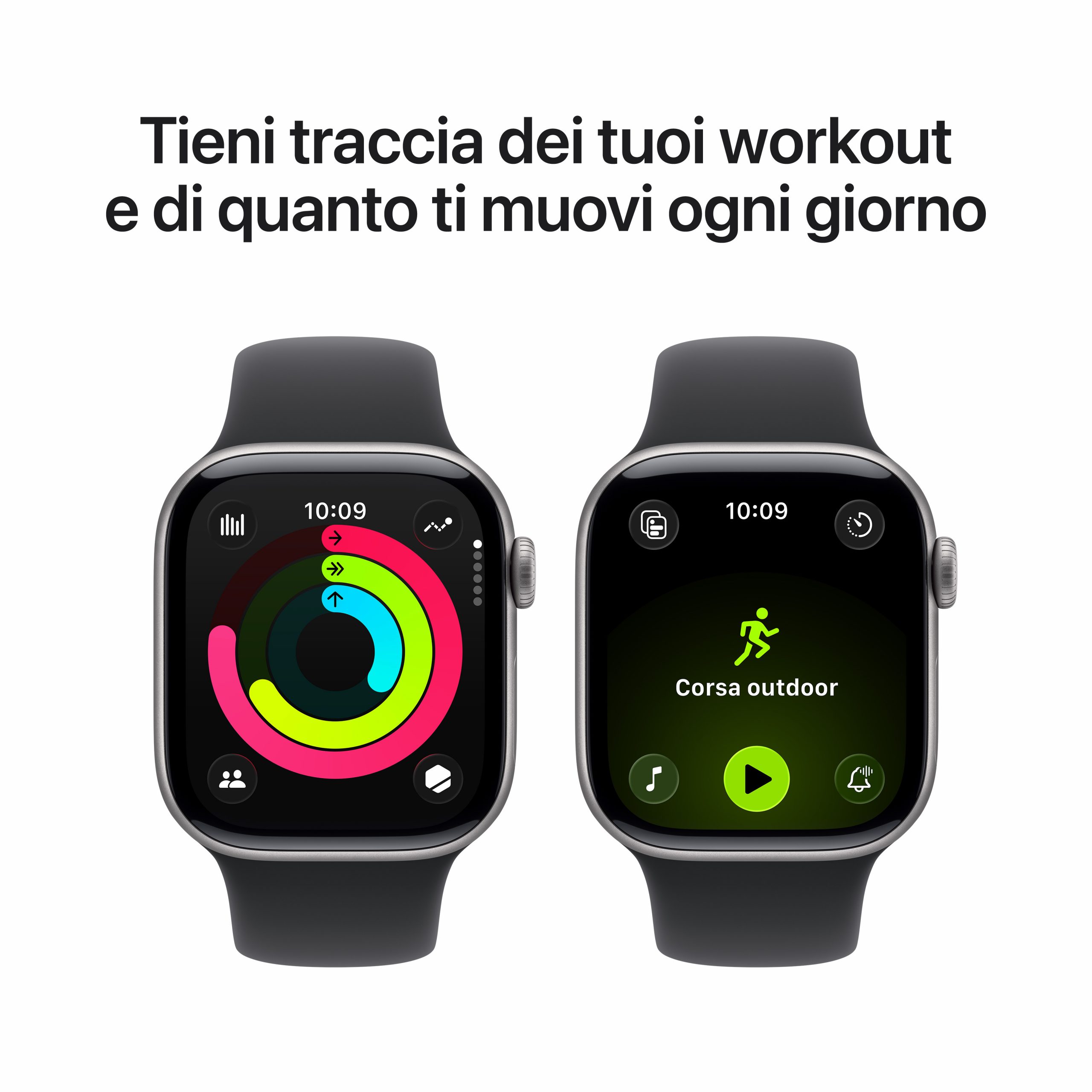 Apple MEQW4QLA Watch 11 Space Grey Smartwatch 42MM GPS Sportband Nero S-M - immagine 4