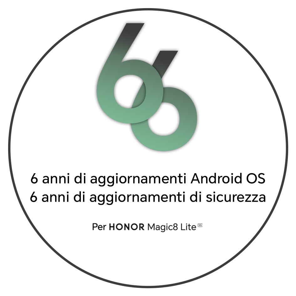 Honor Magic 8 Lite Midnigh Black Smartphone 8GB 256GB Cuffie Choice X7 e Cover - immagine 4