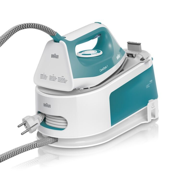 BRAUN IS1013GR FERRO CAR.CONTINUA 2200W 1.5LT SUPERCERAM.TURCHESE FERRO CARICA CONTINUA