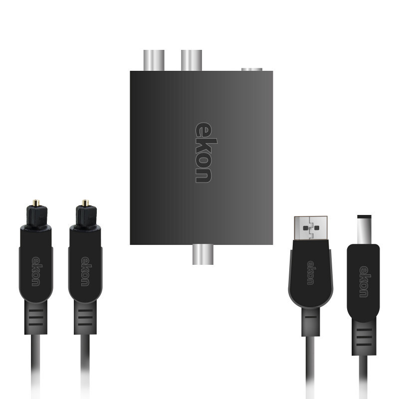 EKON ECATOSLRCACONVERTK CONVERTITORE C-ALIMENT. TOSLINK A RCA JACK 3.5MM CAVI-ADATTATORI AUDIO