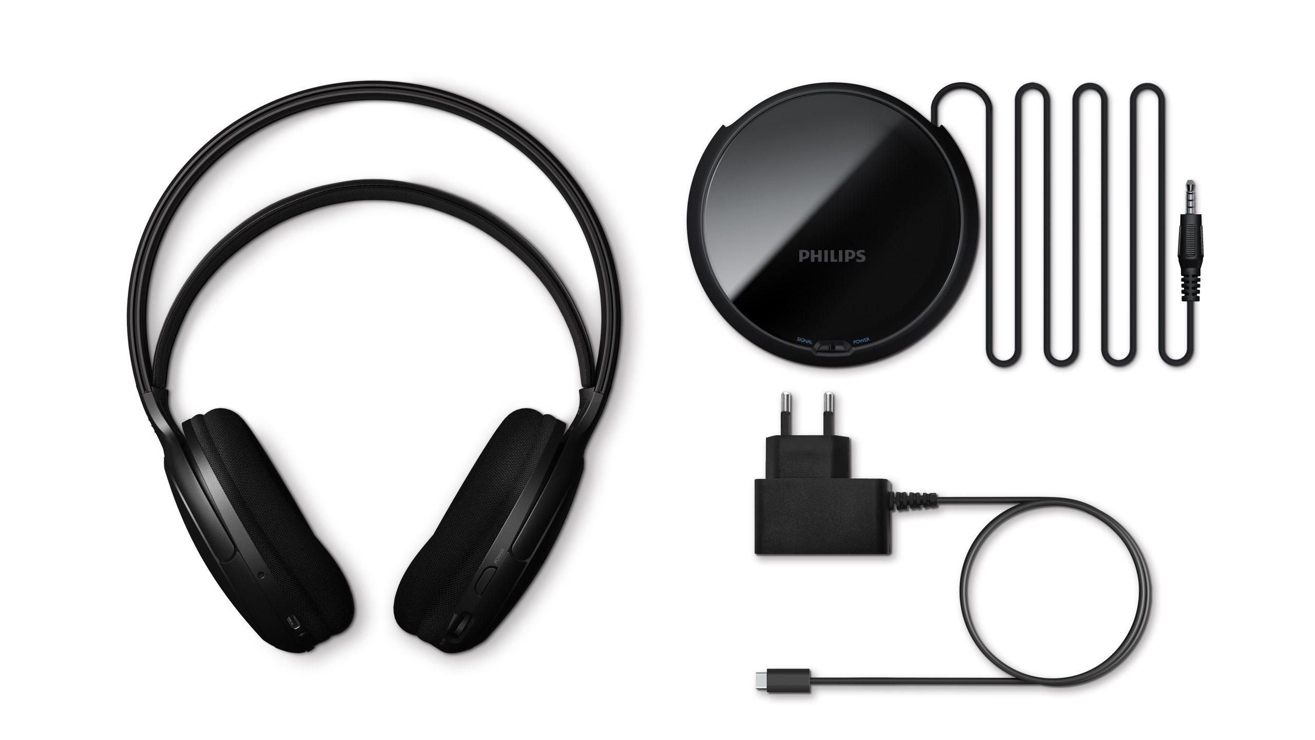 PHILIPS SHC5200M2 CUFFIA TV OVER-EAR WISS BT 10-21KHZ 24OHM NERO CUFFIE WIRELESS - immagine 3