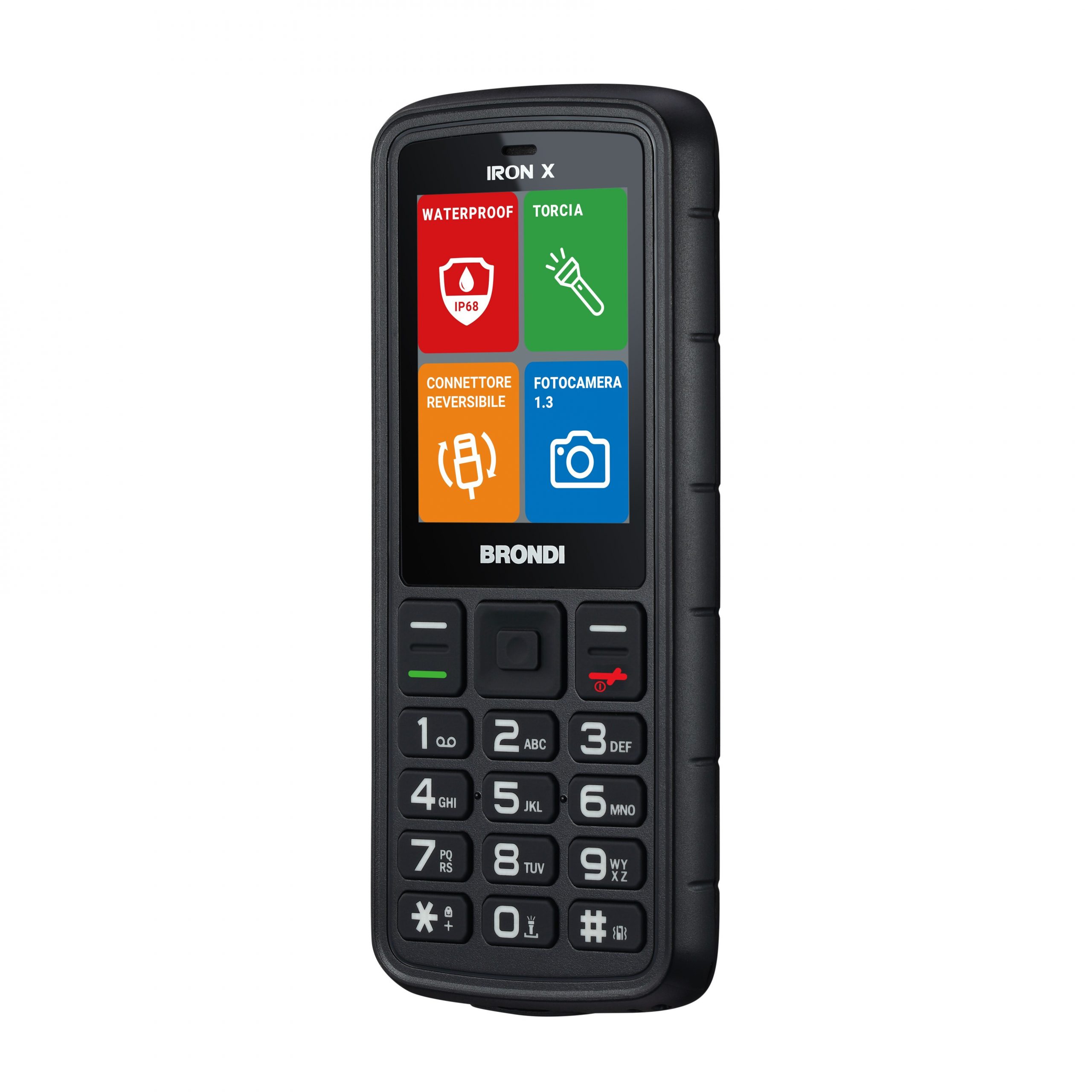 BRONDI IRONXBLACK CELL. QB 2.4 DUAL SIM 1.3MP BT IP69K BLACK STANDARD PHONE (CELLULARI) - immagine 2