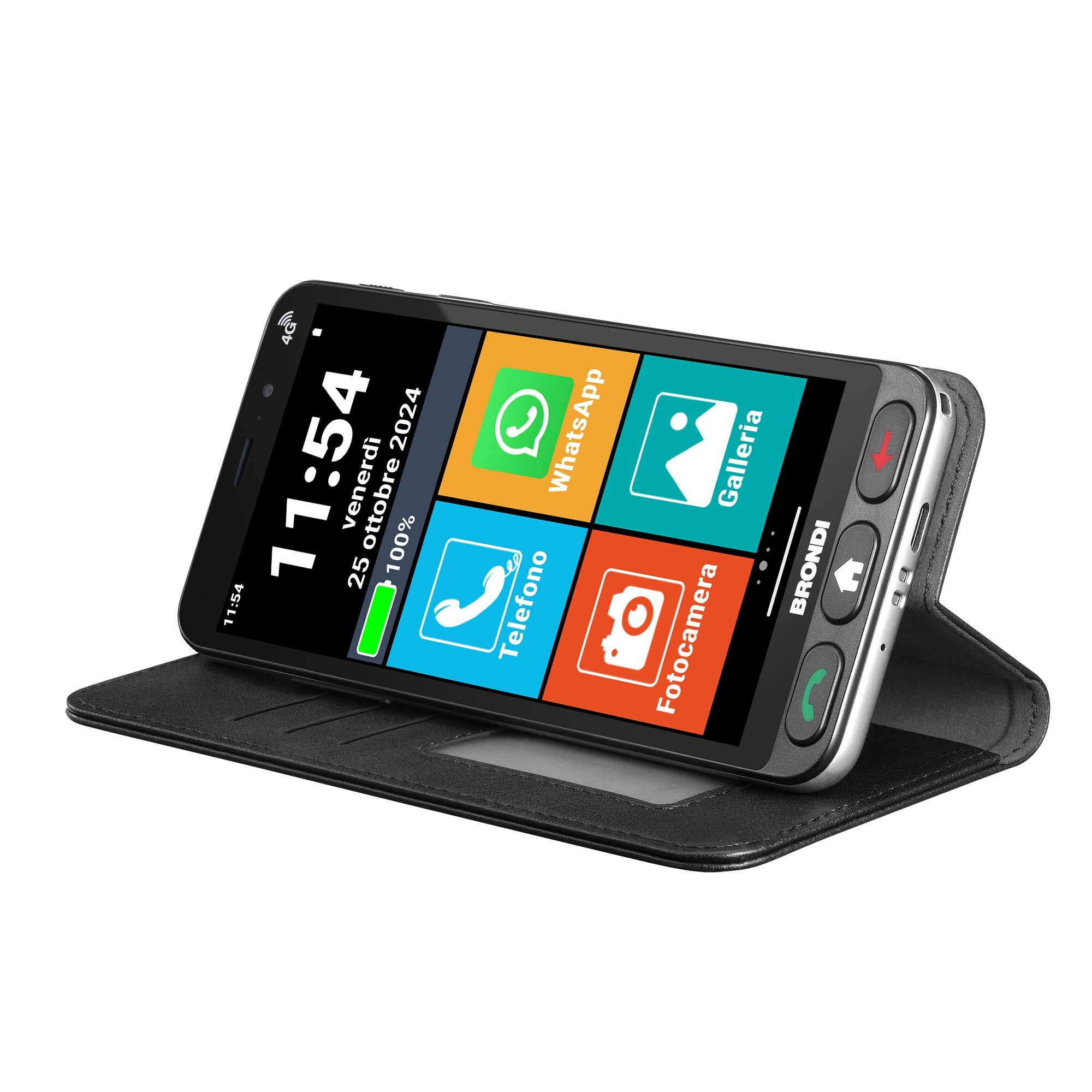 BRONDI AMICOVERO4GPIUBLACK SMARTP. 5.7 HD+3GB 32GB D.SIM 4G+BAS.RIC+COVER NER SMART PHONE - immagine 3