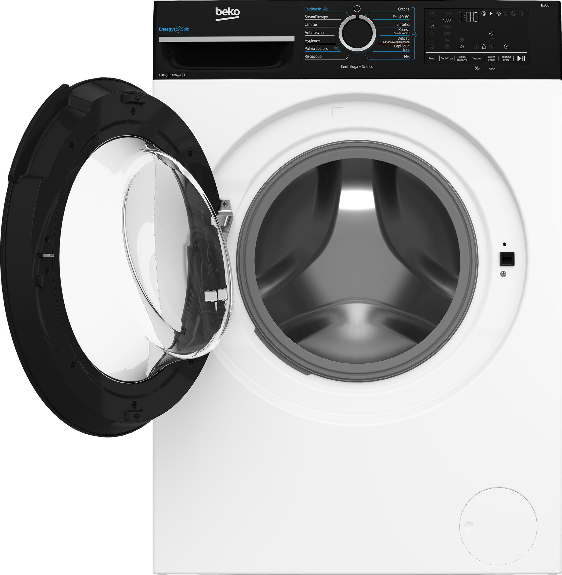 BEKO BMWEP8147DB LAV.C-FRONT 8KG 1400GIRI CE.A-10% INV.VAP.OBLO NER LAV. C-FRONTALE 8 - immagine 4