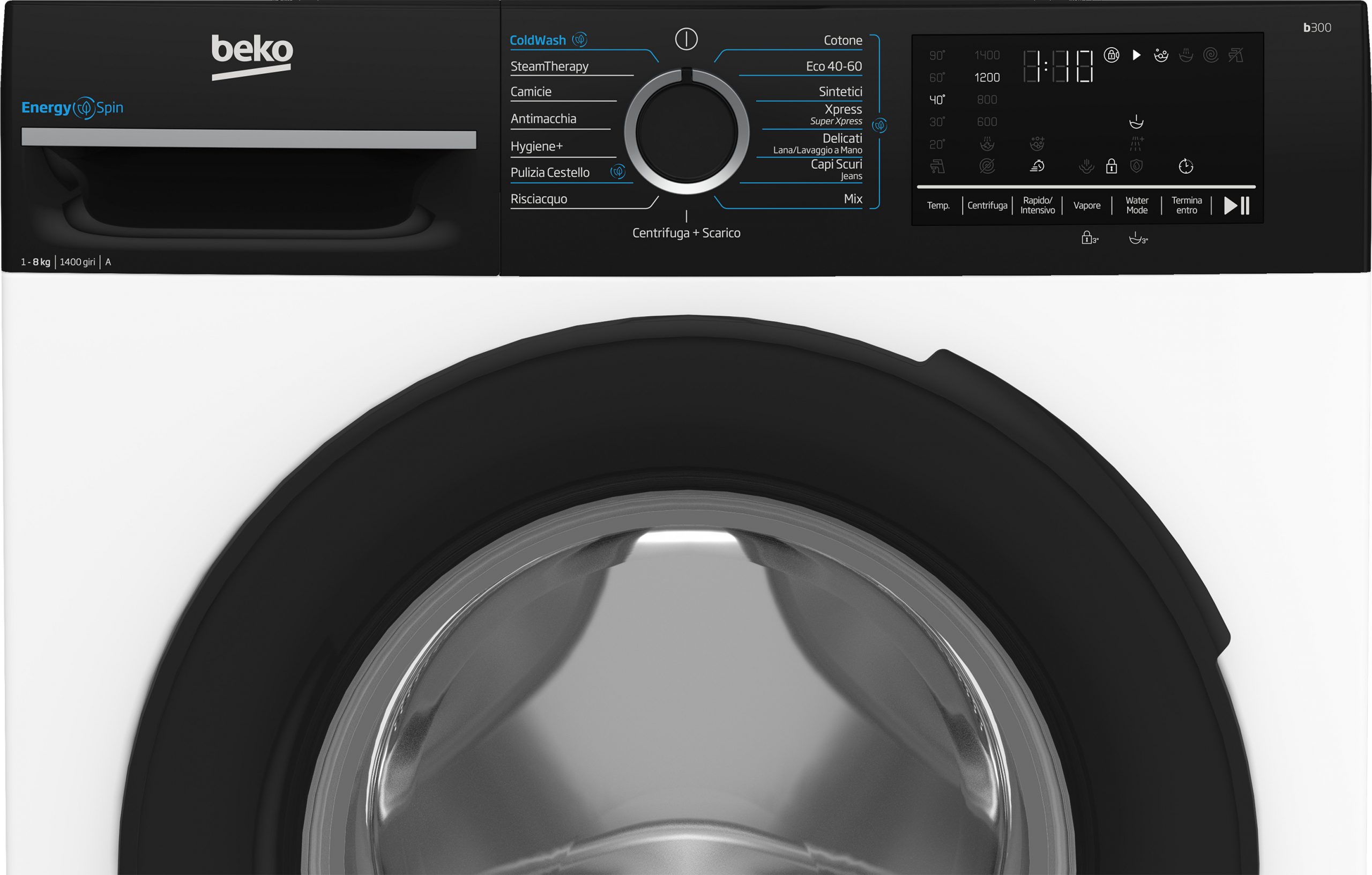 BEKO BMWEP8147DB LAV.C-FRONT 8KG 1400GIRI CE.A-10% INV.VAP.OBLO NER LAV. C-FRONTALE 8 - immagine 6