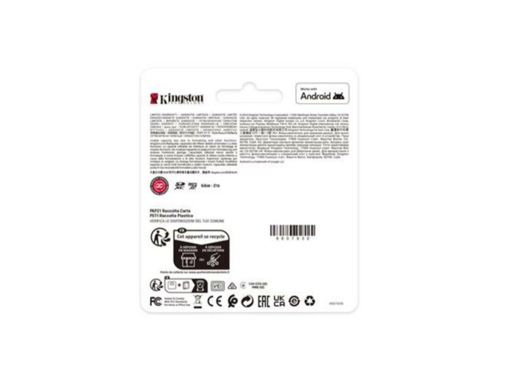 KINGSTON SDS364GB MEM.SDXC 64GB C10 UHS-I U1 V10 CANVAS SELECT PLUS MEMORIE SD - immagine 4