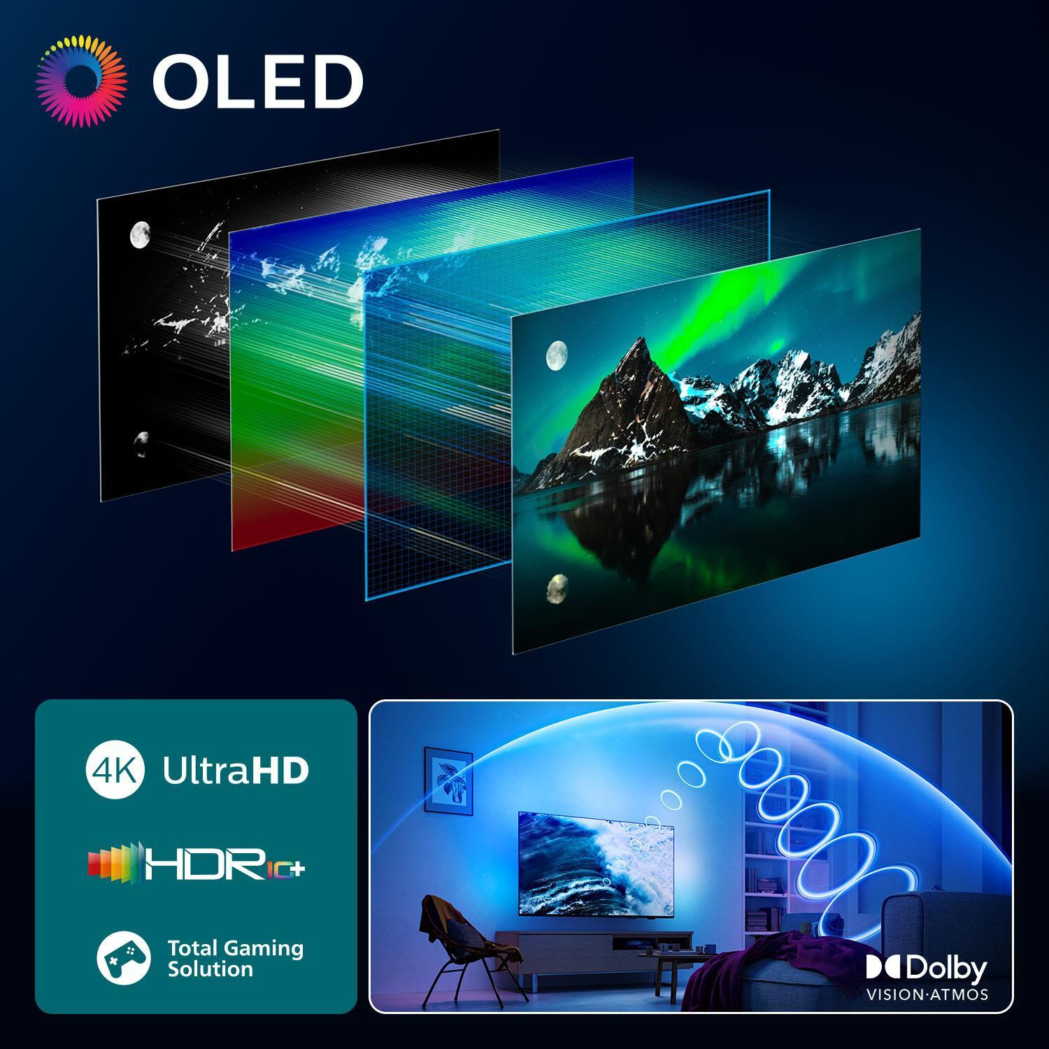 PHILIPS 48OLED770 TV OLED 48 UHD 4K DVBT2-S2 SMART TITAN AMBILIGHT TV OLED 43 - immagine 4