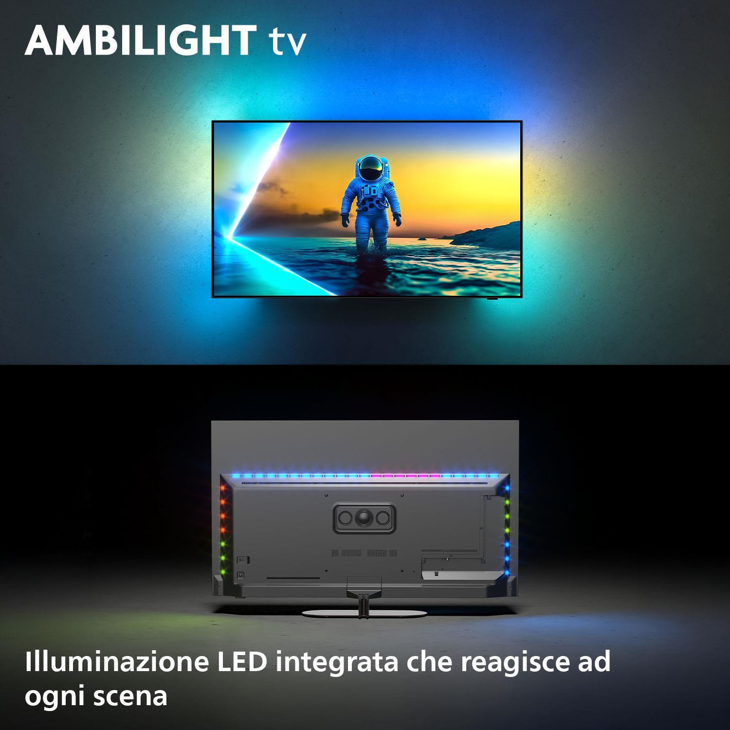 PHILIPS 48OLED820 TV OLED 48 UHD 4K DVBT2-S2 SMART GOOG.TV AMBILIGHT TV OLED 43 - immagine 2