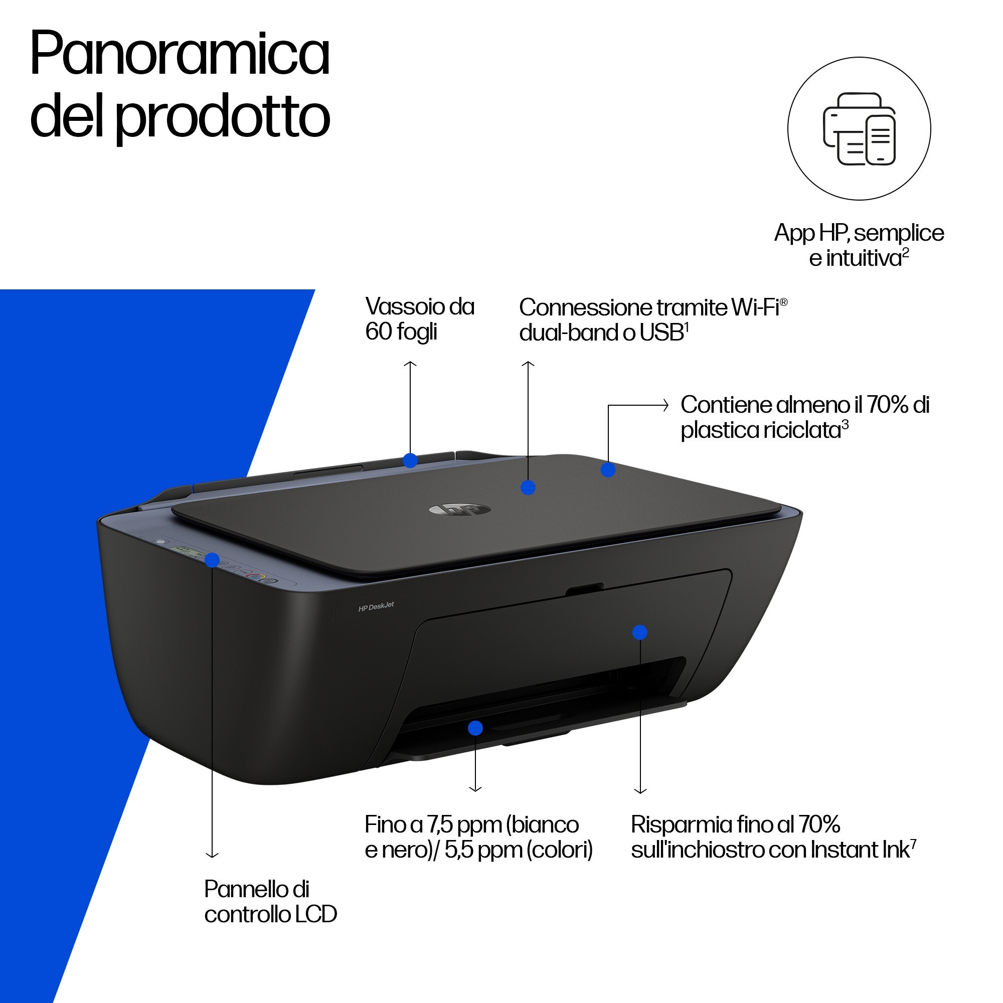 HP A24HWB MF.INKJET COL. 7.5PPM 4CART.WIFI DESKJET 2921 NERO MULTIFUNZIONI INK JET - immagine 3