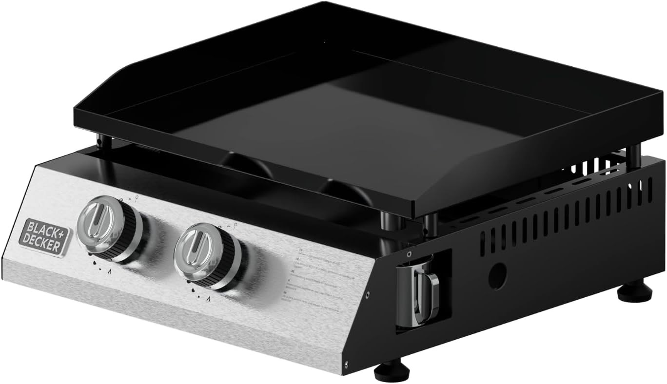 BLACK+DECKER BXOP4900E BARBEQUE PLANCHA 2.45KW 2BRUCIATORI PIASTRA ACCAIO BARBECUE