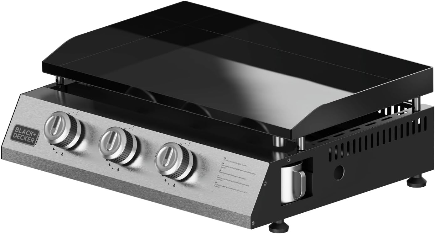 BLACK+DECKER BXOP7350E BARBEQUE PLANCHA 2.45KW 3BRUCIATORI PIASTRA ACCAIO BARBECUE