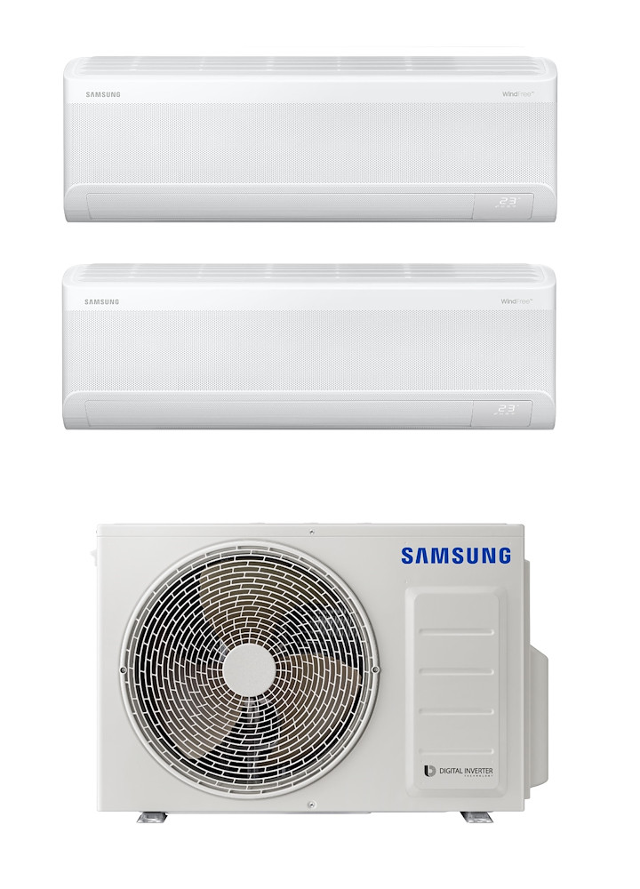 SAMSUNG AJ040TX2535KITWINDFREECOMFORS2 COND.DUAL 2.5+3.5KW A+++-A++WINDF.COMF.S2 WIFI R32 COND.FISSO DUAL SPLIT POMPA INVERTER**
