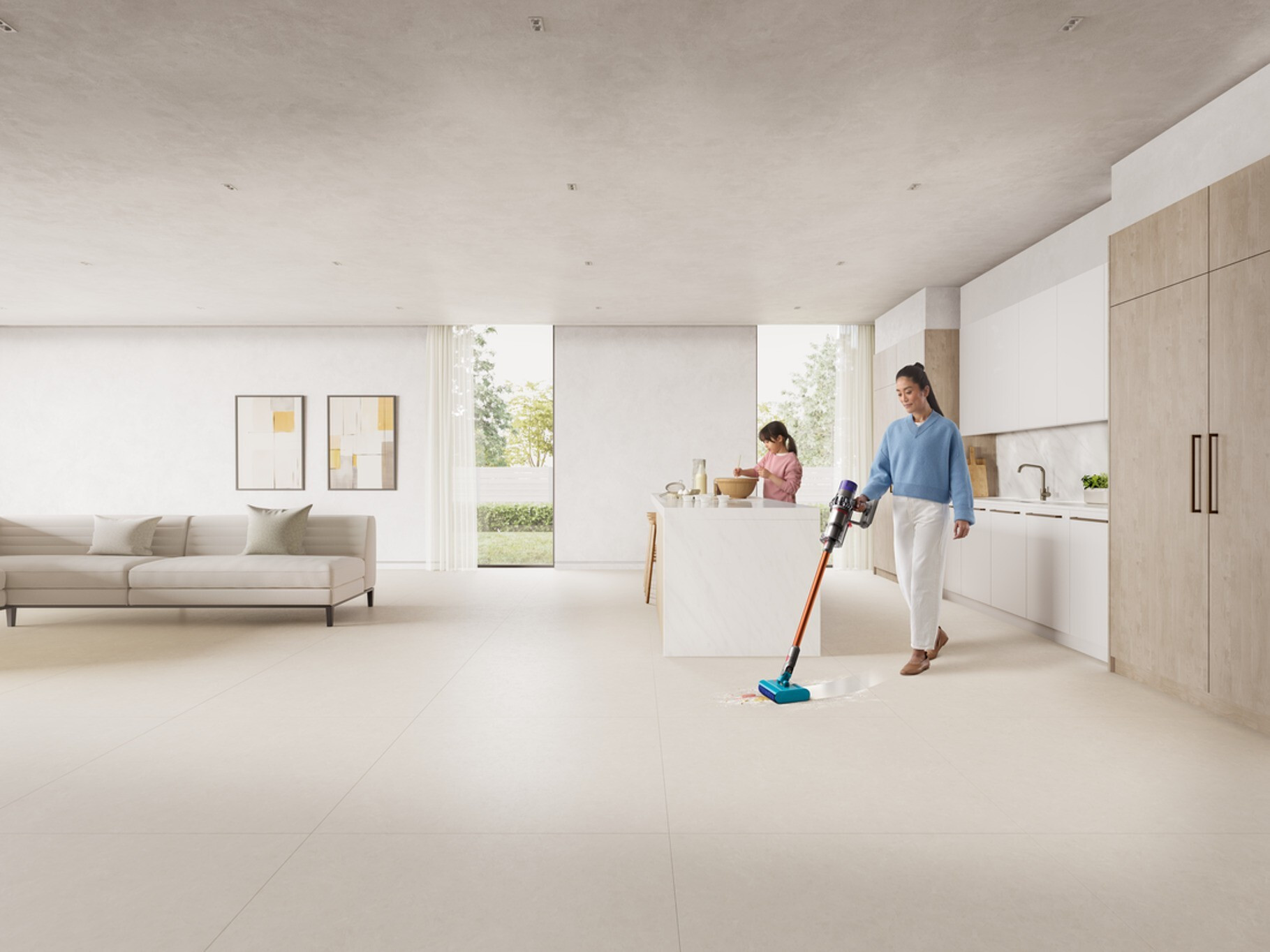 DYSON V10SUBMARINE LAVA-ASPIRA 150AW 0.76LT AUT.60MIN.W&D C-BASE RIC. LAVAPAVIMENTI AD ACQUA - immagine 2