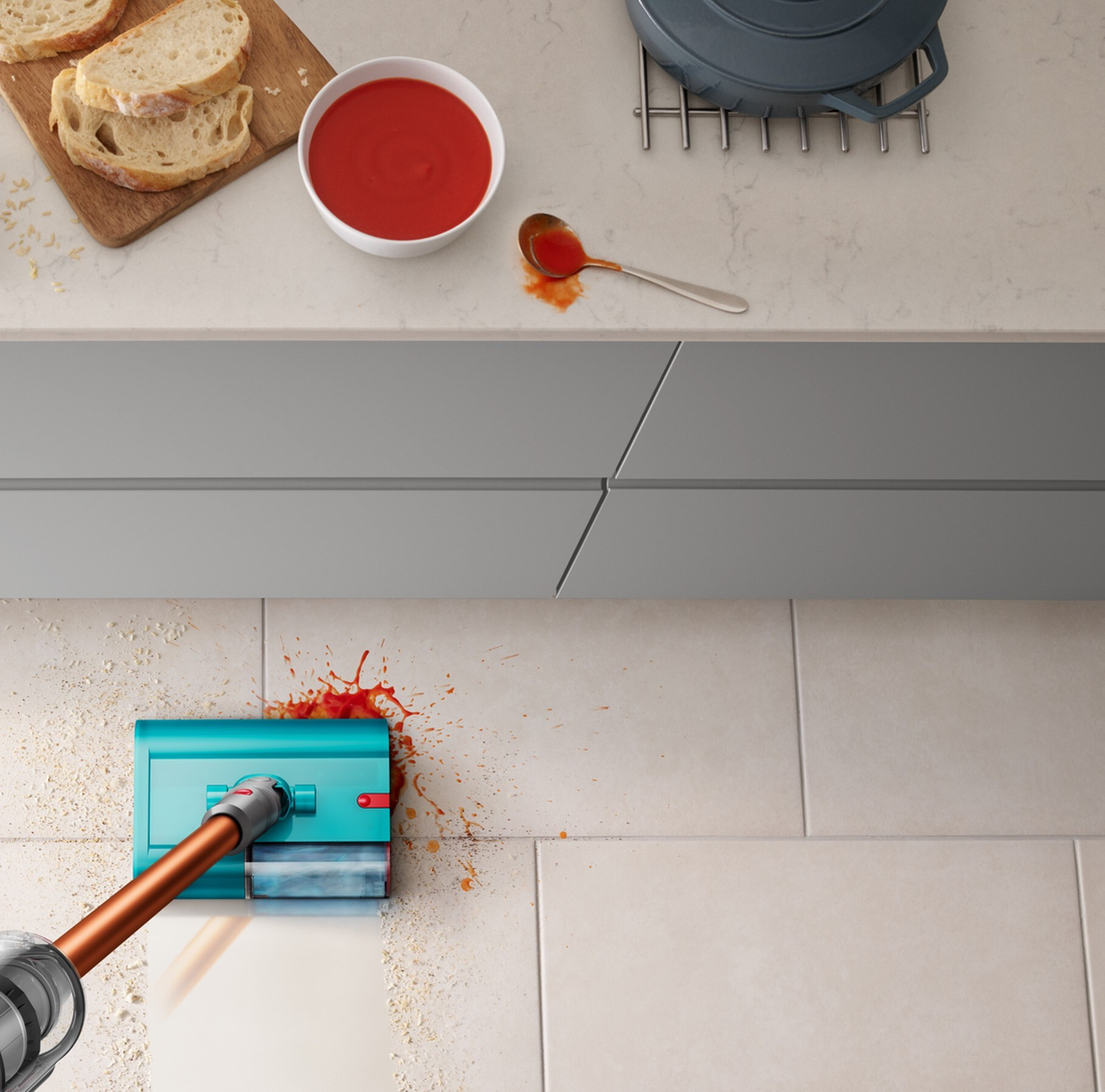 DYSON V10SUBMARINE LAVA-ASPIRA 150AW 0.76LT AUT.60MIN.W&D C-BASE RIC. LAVAPAVIMENTI AD ACQUA - immagine 3