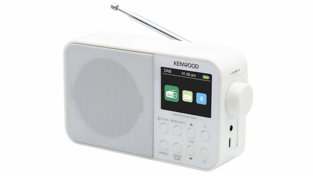 Kenwood CRM30DABW Bianco Radio Portatile con Display DAB Plus-FM Bluetooth