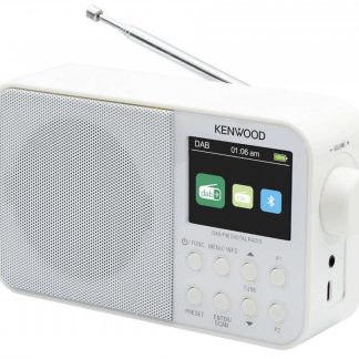 Kenwood CRM30DABW Bianco Radio Portatile con Display DAB Plus-FM Bluetooth