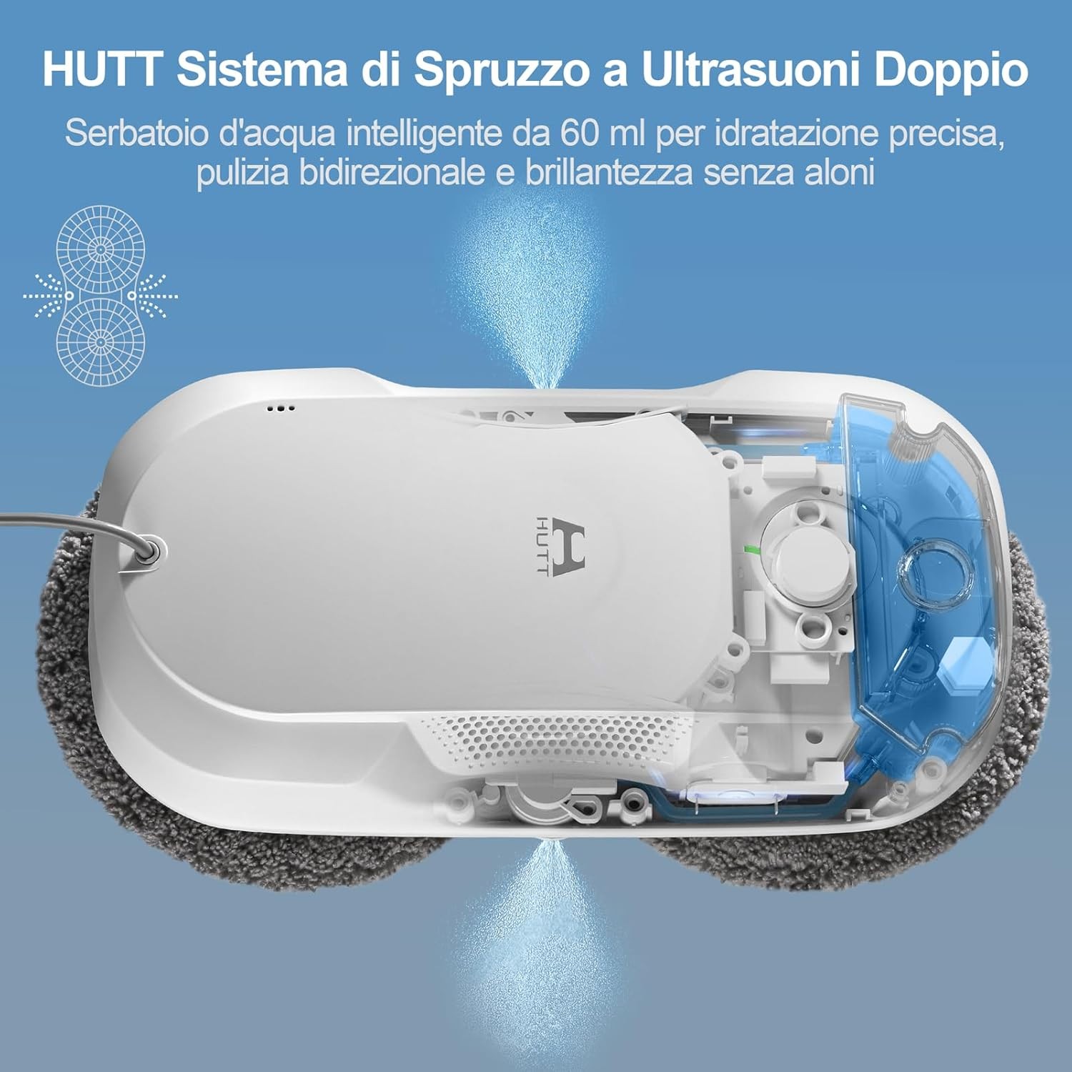 Hutt DDC56 Robot Lavavetri Rotondo 72W 3000pa Serbatoio 60ML - immagine 2
