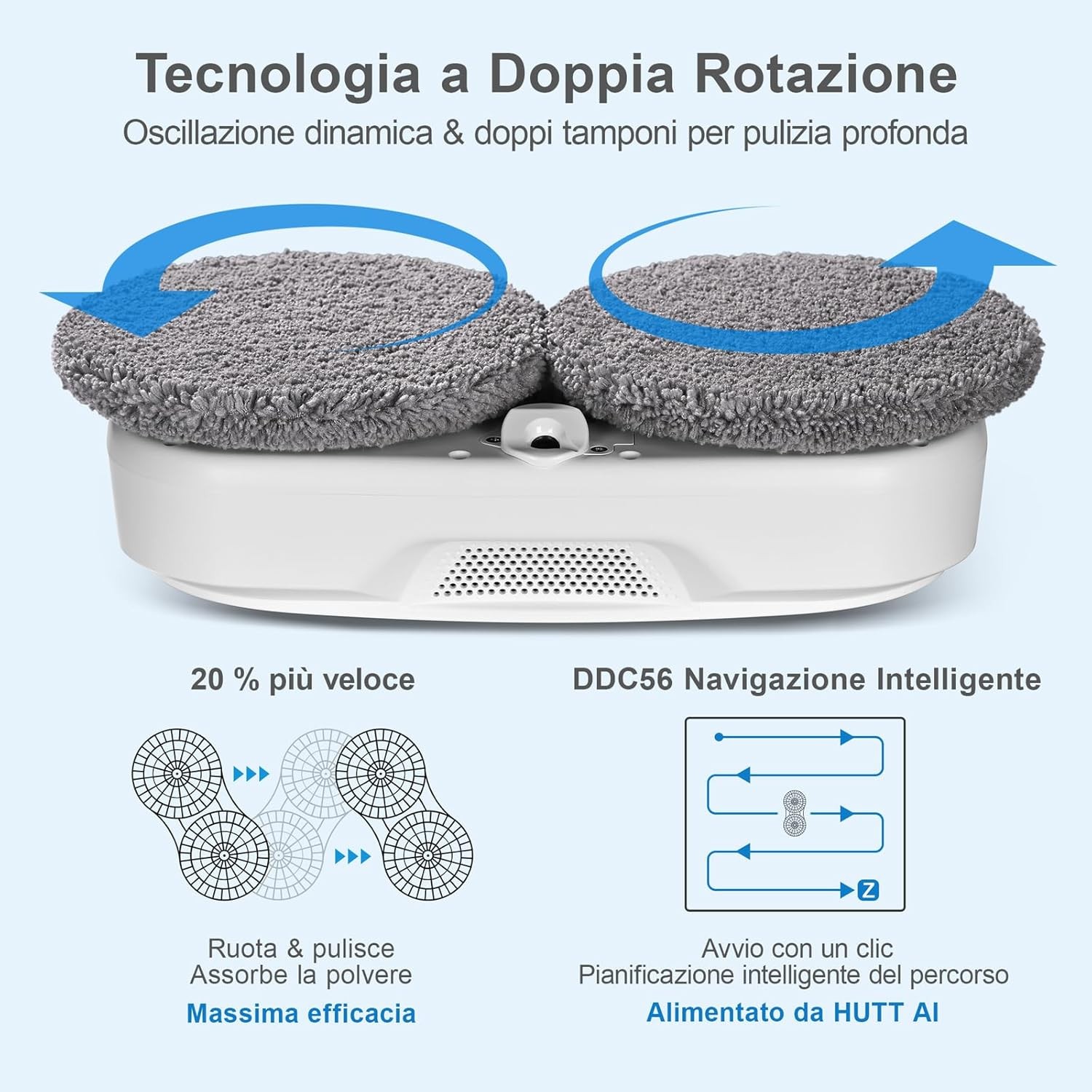Hutt DDC56 Robot Lavavetri Rotondo 72W 3000pa Serbatoio 60ML - immagine 3