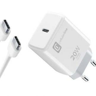 CELLULAR LINE ACHIPHKITC2CPD20WW CARICABATT.RETE 20W PER IPHONE 15 BIANCO CARICA BATTERIE RETE E BASI