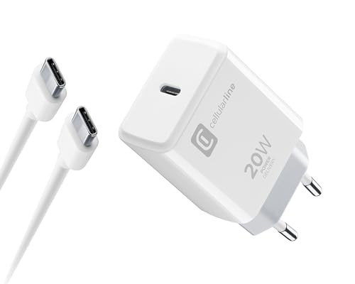 CELLULAR LINE ACHIPHKITC2CPD20WW CARICABATT.RETE 20W PER IPHONE 15 BIANCO CARICA BATTERIE RETE E BASI