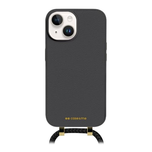 CASE&ME CMCOVCROSBLIP1561K Custodia Tracolla Removibile Per iPhone 15 Nero