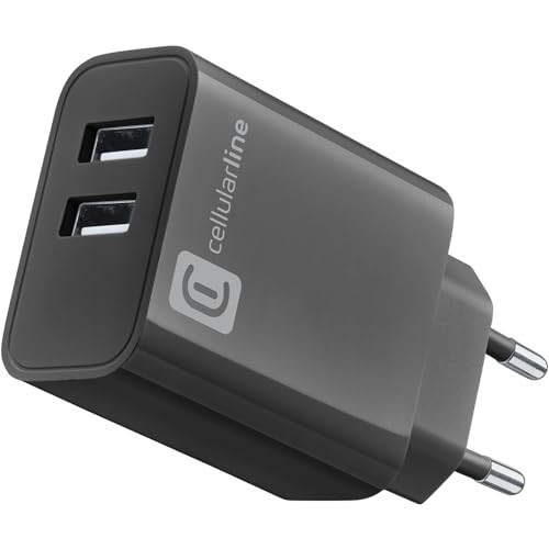 CELLULAR LINE ACHUSB2USBA24WK CARICABATT.RETE X SMARTP.-TABL.2USB 24W MULTI NERO CARICA BATTERIE RETE E BASI
