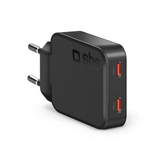 SBS TETRGAN2C65SLIM Caricatore Rete Slim 65W Due Porte USB C