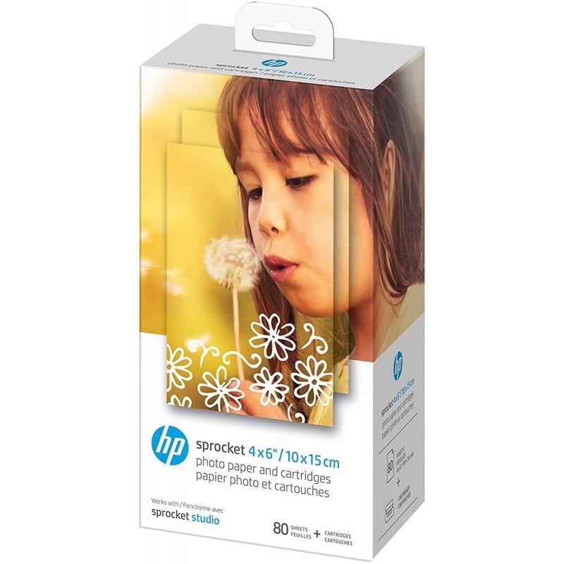 HP Set Cartuccia e Carta Fotografica 10x15 cm per Sprocket Studio