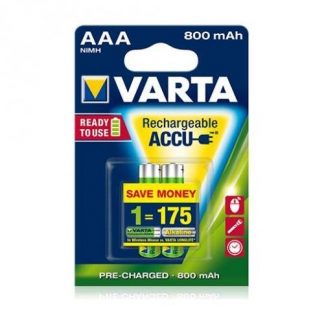 Varta Batteria Ricaricabile AAA Ministilo 800 mAh Confezione da 2 Pezzi