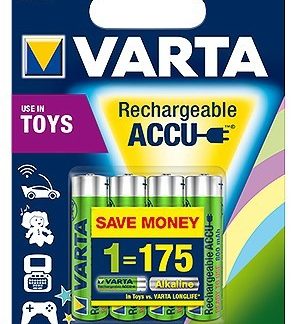 VARTA 56703101404 Batteria Ministilo AAA Ricaricabile 800mAh Confezione 4 Pezzi