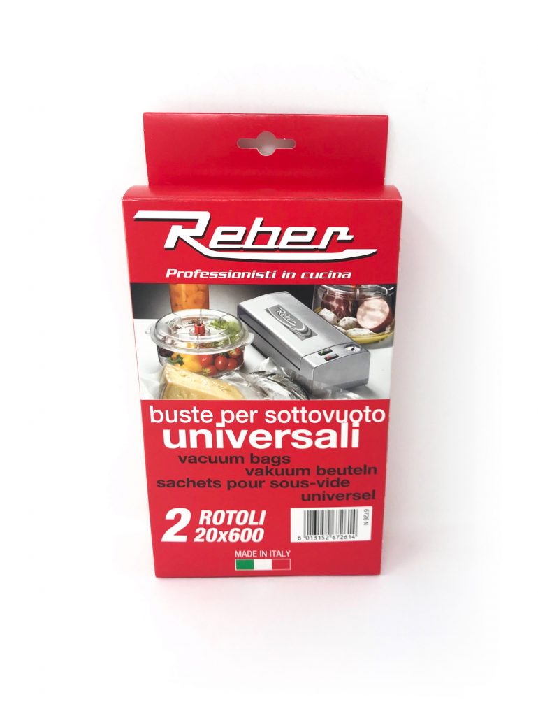 Reber 6726N 2 Rotoli Goffrati per Sottovuoto 20x600 Cm