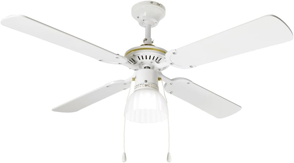 Perenz 7064B Ventilatore a Soffitto Bianco 4 Pale con Luce