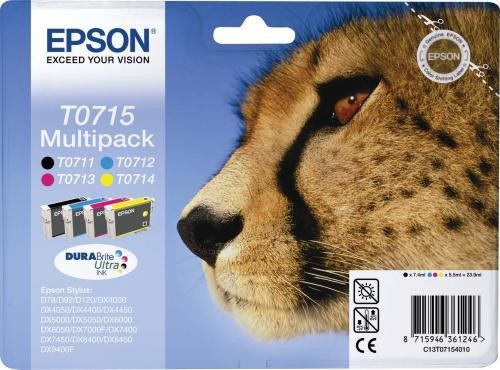 Epson Serie Ghepardo T0715 Multipack 4 Cartucce Inchiostro Originale - immagine 2