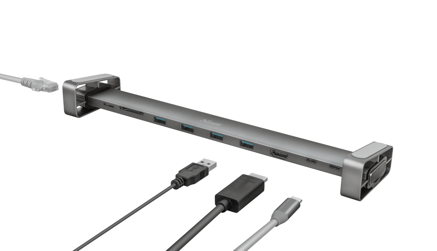 Trust 23417 Docking Station USB C in Alluminio per Pc - immagine 2
