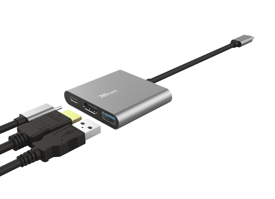 Trust Dalyx Adattatore USB-C Multiporta 3-in-1 Silver - immagine 2