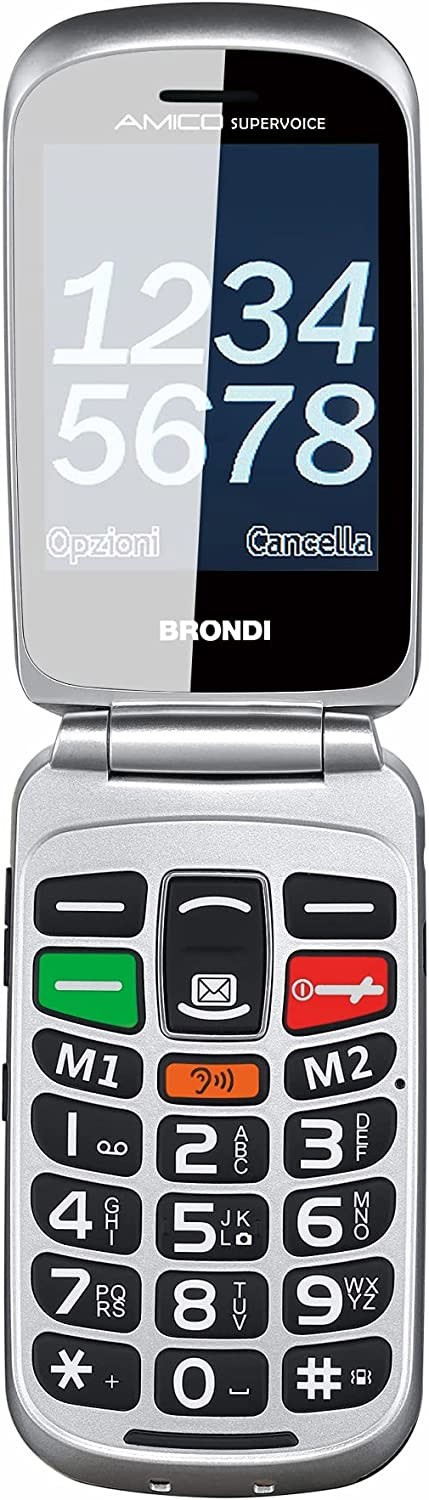 Brondi Amico Supervoice Cellulare Senior Flip Dual Sim con Tasto SOS - immagine 2