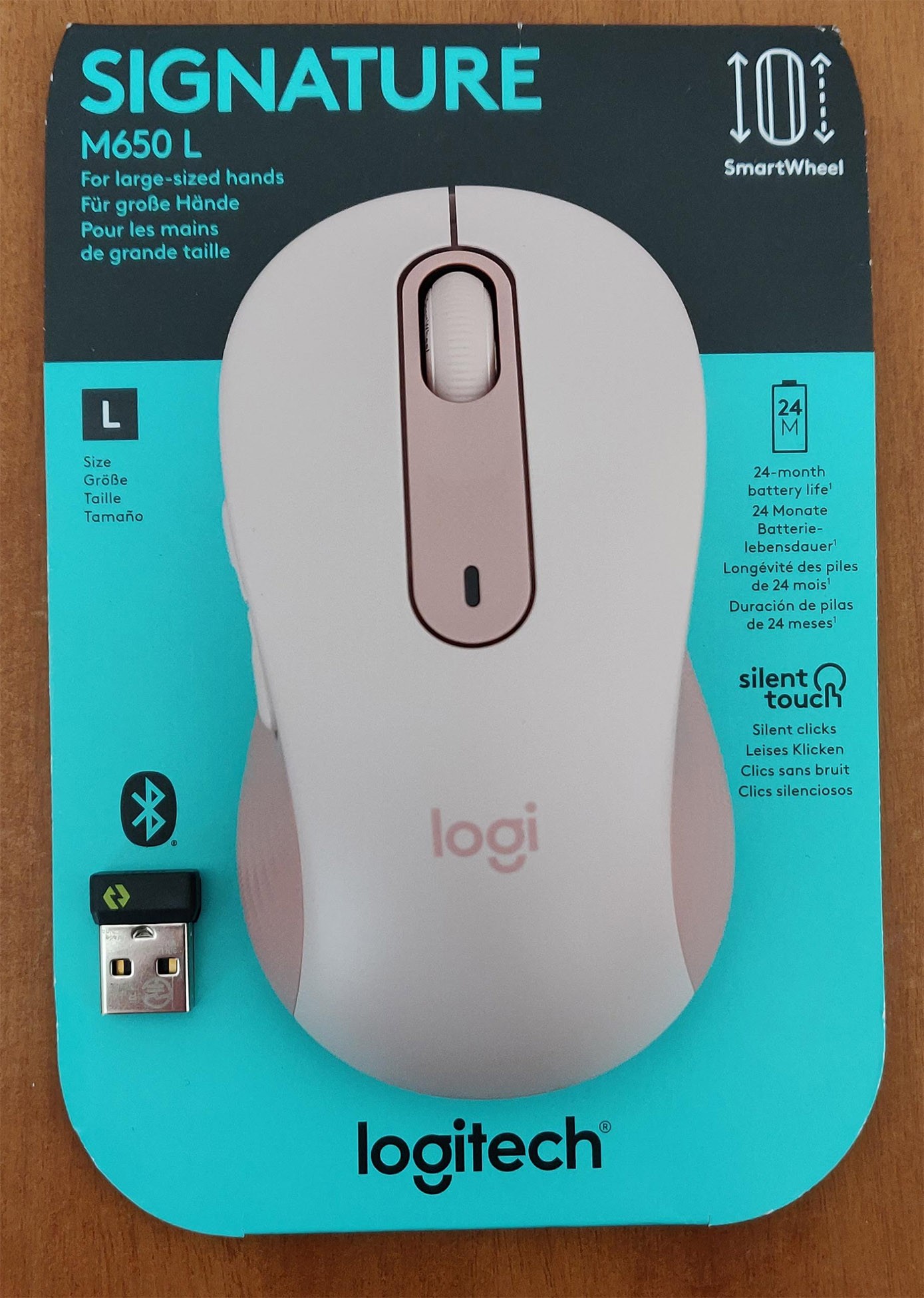 Logitech Signature M650L Rosa Mouse Wireless - immagine 2
