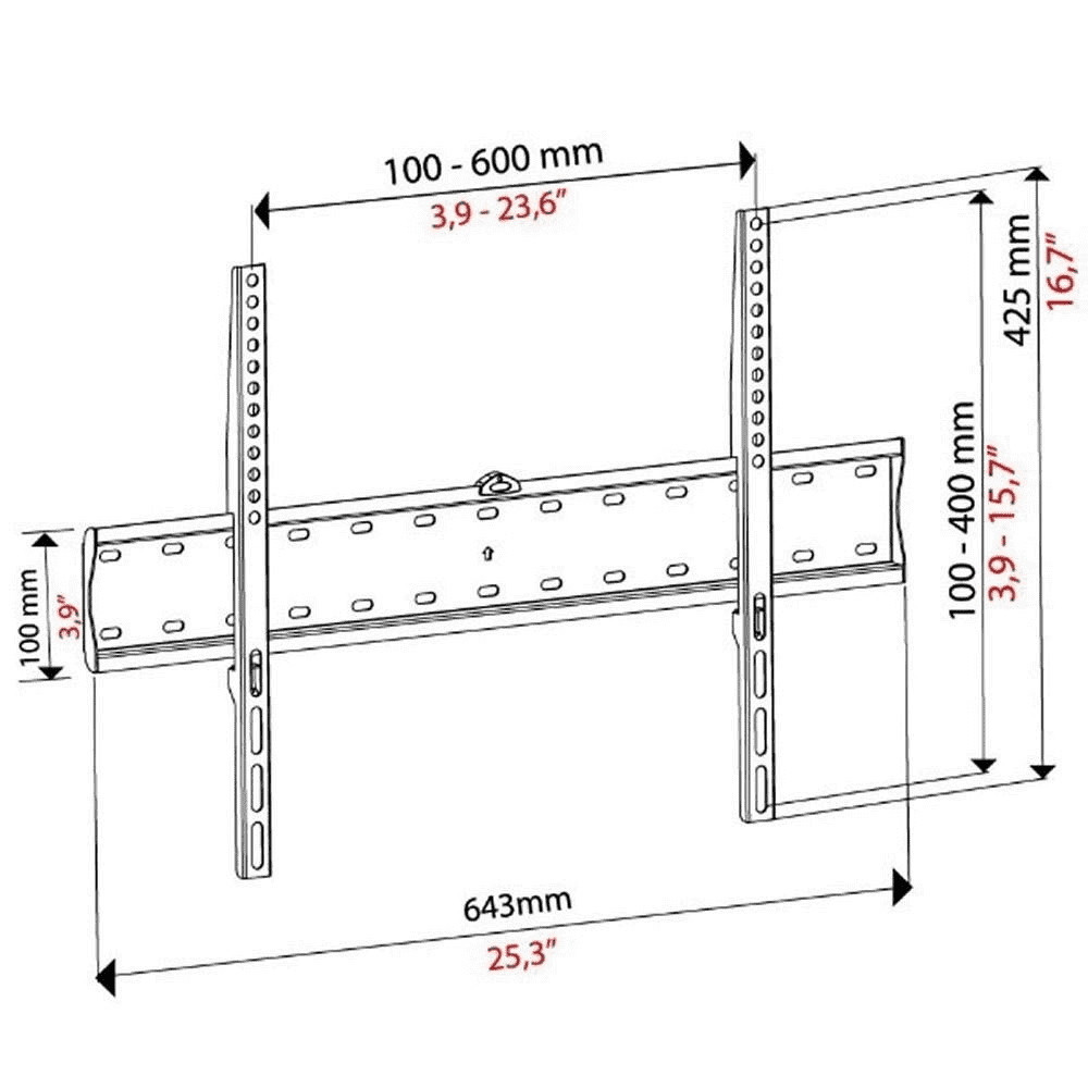 Bravo Quadro2 Supporto da Parete per TV da 32 a 60 Pollici Attacco VESA 60x40cm - immagine 3
