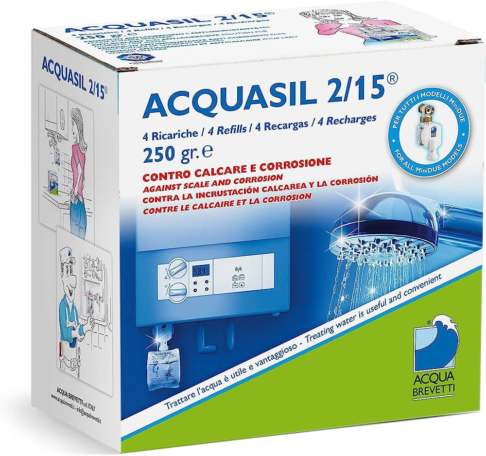 Acqua Brevetti Acquasil 2-15 Ricarica Polifosfati Confezione da 4 Pezzi da 250GR