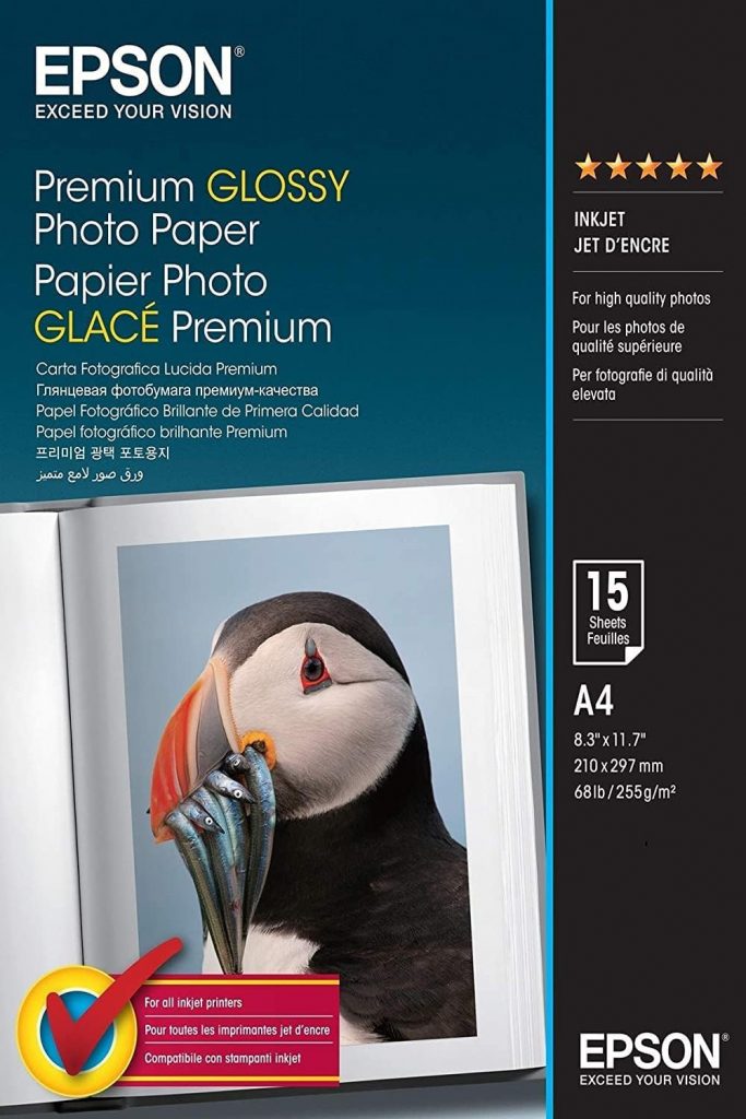 Epson Premium Glossy Carta Fotografica Lucida A4 15 Fogli