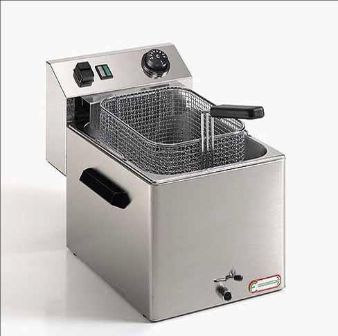 Cenedese FE07R Friggitrice Professionale in Acciaio 7 Lt Con Scarico Olio 3 Kw