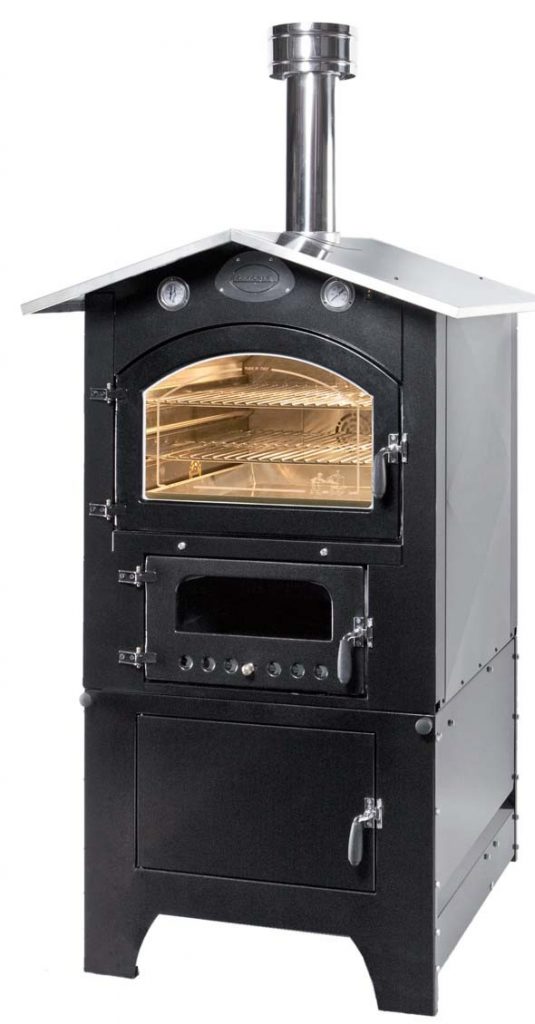 Forno a Legna Ventilato Uso Esterno con Carrello Il Bracere OFEN